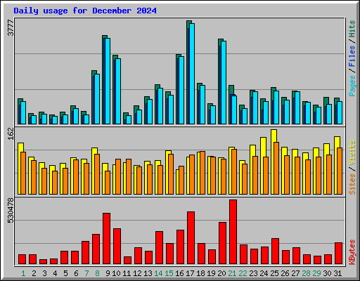 Daily usage for December 2024