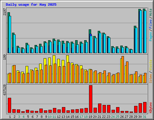 Daily usage for May 2025