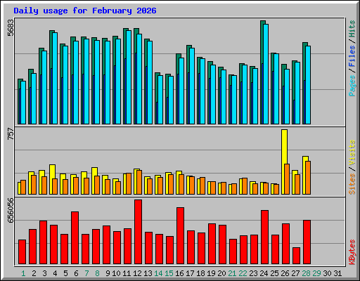 Daily usage for February 2026