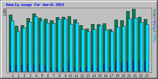Hourly usage for March 2021