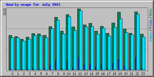 Hourly usage for July 2021