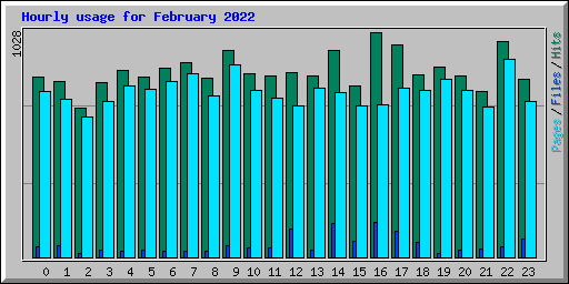 Hourly usage for February 2022