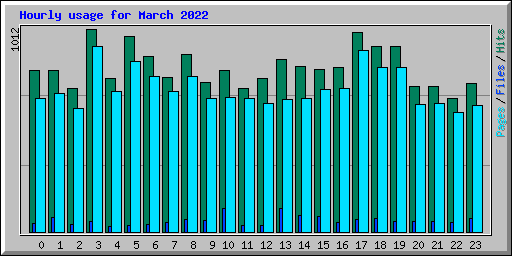 Hourly usage for March 2022