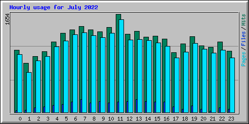 Hourly usage for July 2022