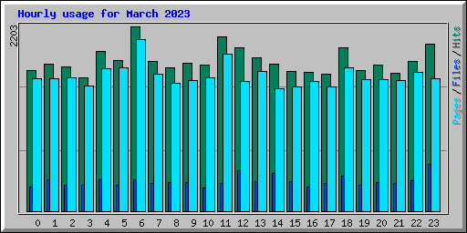 Hourly usage for March 2023